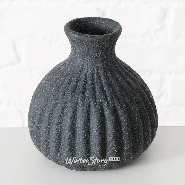 Набор керамических ваз Leeds 12 см черный, 3 шт Boltze