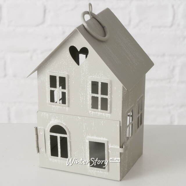 Набор подсвечников-домиков Valence 14-36 см серый, 3 шт Boltze