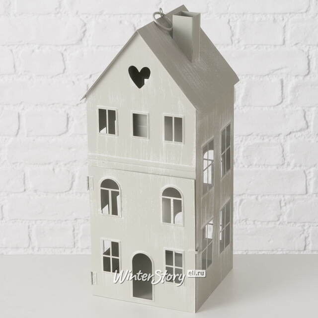 Набор подсвечников-домиков Valence 14-36 см серый, 3 шт Boltze