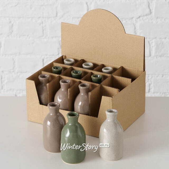 Керамическая ваза Fuente Alamo 8 см зеленая Boltze