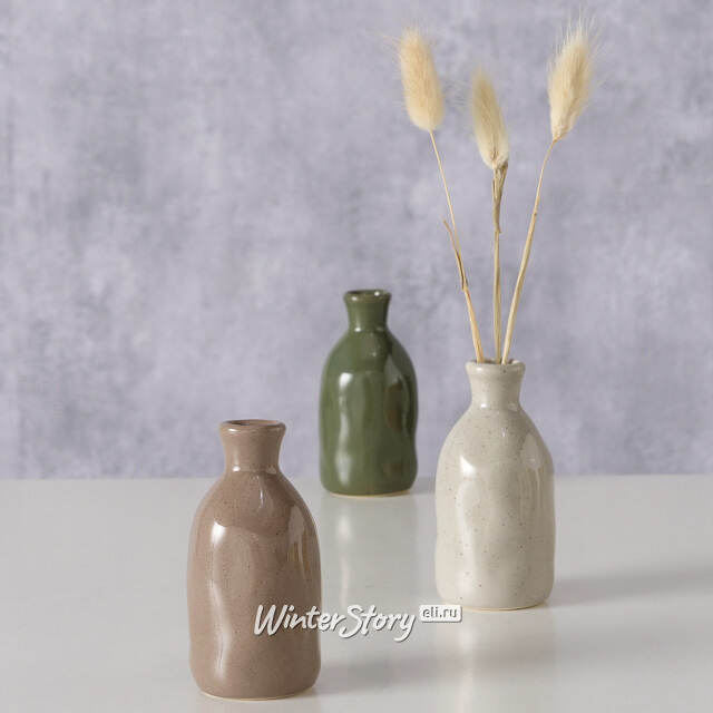 Керамическая ваза Fuente Alamo 8 см зеленая Boltze