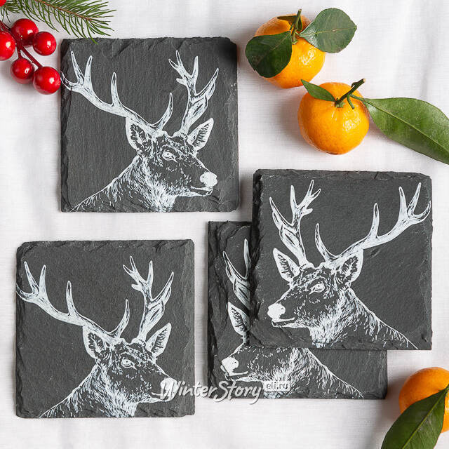 Набор подставок из сланца Moritz 11 см, 4 шт Boltze