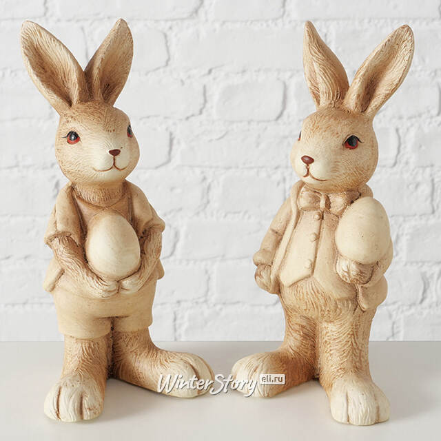 Набор декоративных фигур Кролики Николсон 20 см, 2 шт Boltze