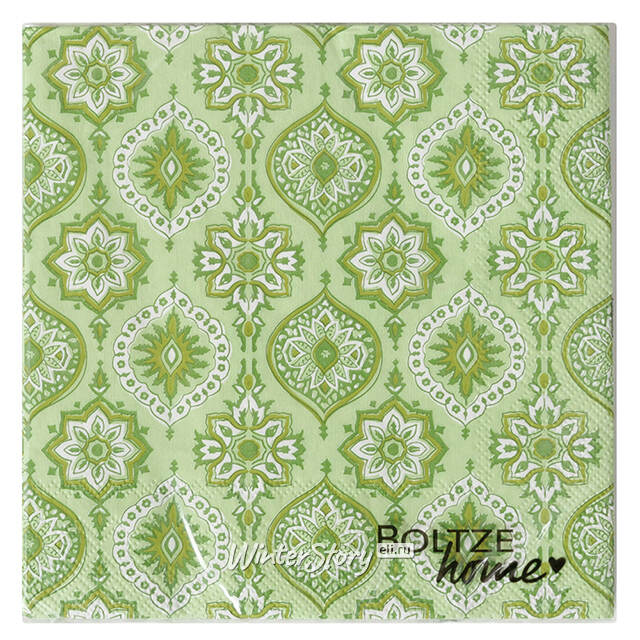 Бумажные салфетки Portofino 17*17 см зеленые, 20 шт Boltze