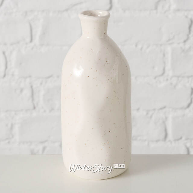 Керамическая ваза-бутылка Fuente Alamo 15 см белая Boltze