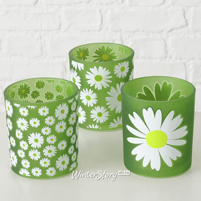 Набор стеклянных подсвечников Garden Daisy 9-11 см, 2 шт Boltze