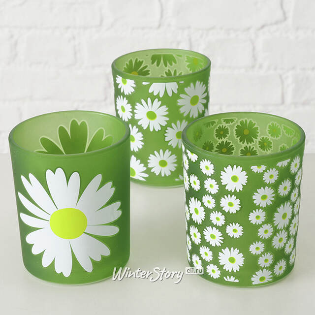 Набор стеклянных подсвечников Garden Daisy 9-11 см, 2 шт Boltze