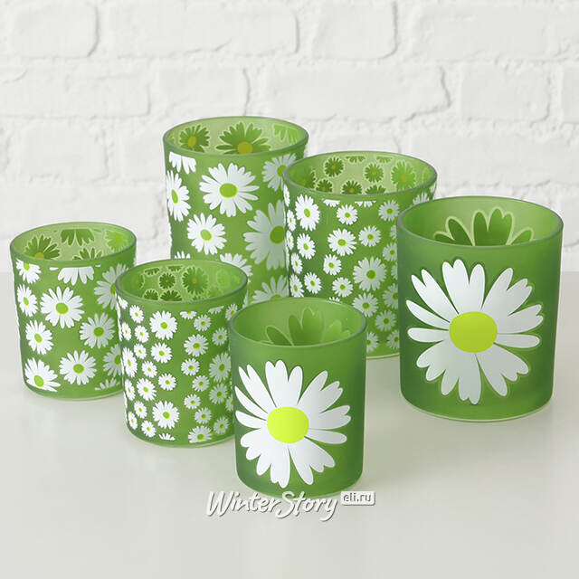Набор стеклянных подсвечников Garden Daisy 9-11 см, 2 шт Boltze