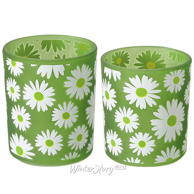 Набор стеклянных подсвечников Garden Daisy 9-11 см, 2 шт Boltze