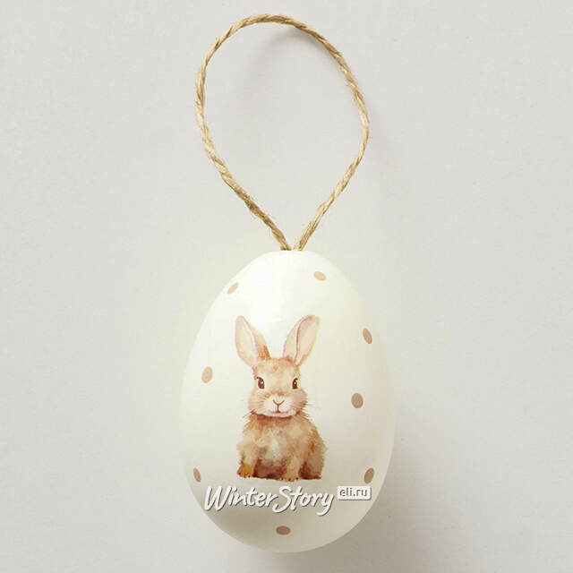 Пасхальные украшения Яйца Fluffy Rabbits 6 см, 4 шт, подвеска Boltze