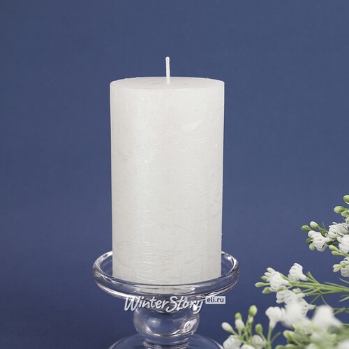Декоративная свеча Металлик Макси 120*68 мм белая Kaemingk