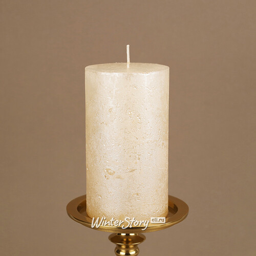 Декоративная свеча Металлик Макси 120*68 мм кремовая Kaemingk