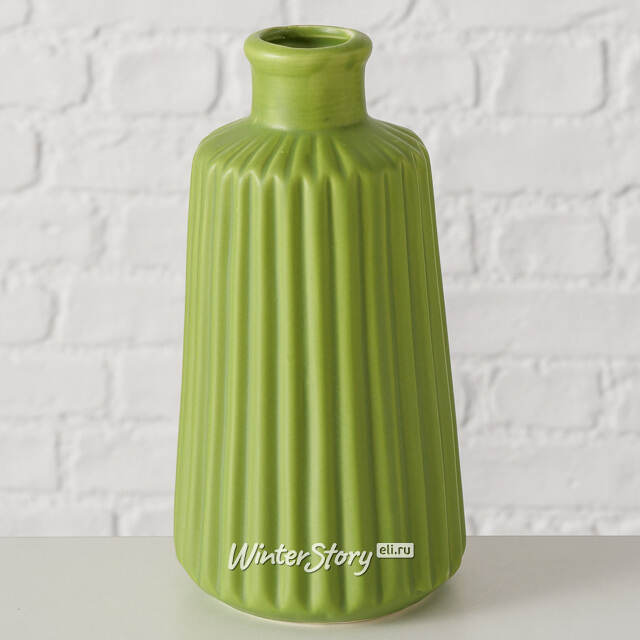 Керамическая ваза-бутылка Dijon 17 см зеленая Boltze