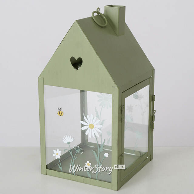 Подсвечник - домик Camomile 27*14 см зеленый Boltze