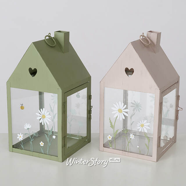 Подсвечник - домик Camomile 27*14 см зеленый Boltze