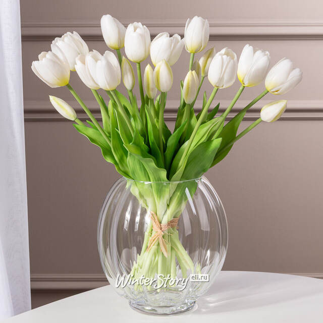 Силиконовые цветы Тюльпаны Great Milton белые, 7 шт Boltze