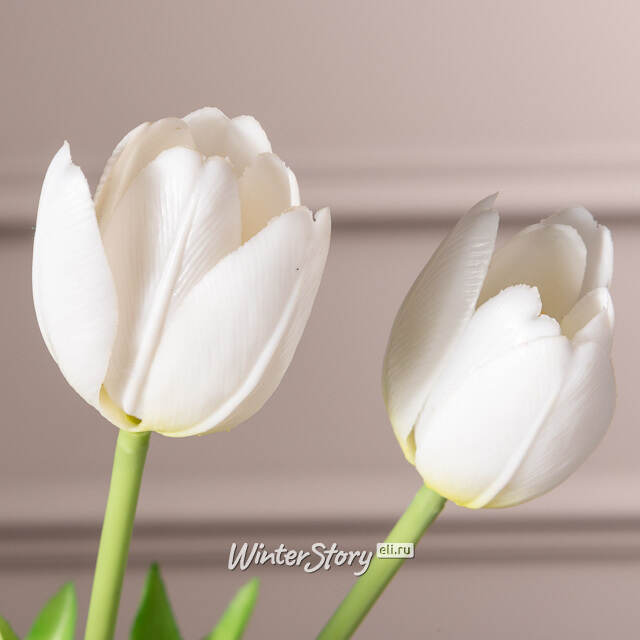 Силиконовые цветы Тюльпаны Great Milton белые, 7 шт Boltze
