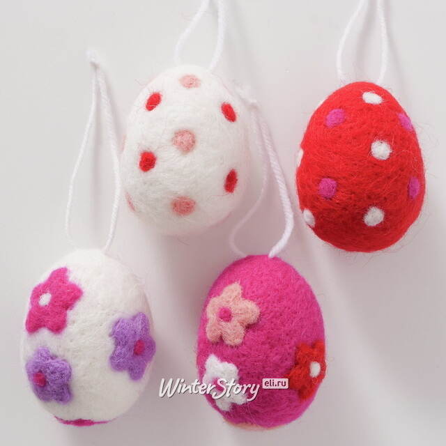 Пасхальные украшения Яйца Pink Easter 6 см, 4 шт, подвеска Boltze