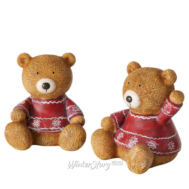 Набор декоративных фигурок Мишки Бэйли - Уютная Зима 11 см, 2 шт Boltze