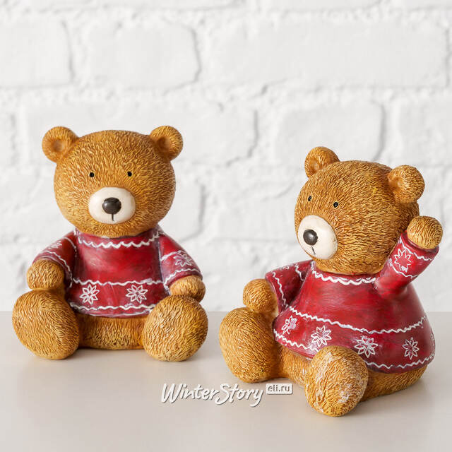 Набор декоративных фигурок Мишки Бэйли - Уютная Зима 11 см, 2 шт Boltze