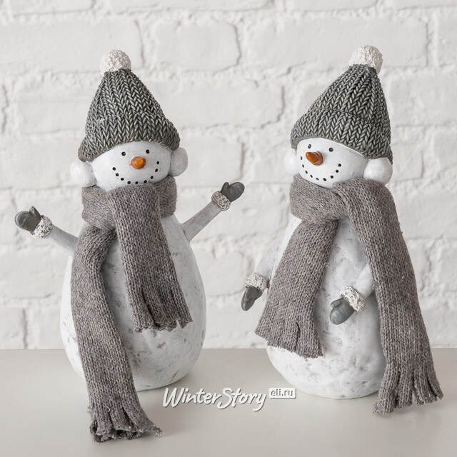 Набор новогодних фигурок Снеговики Зимнего Фьельда 20 см, 2 шт Boltze