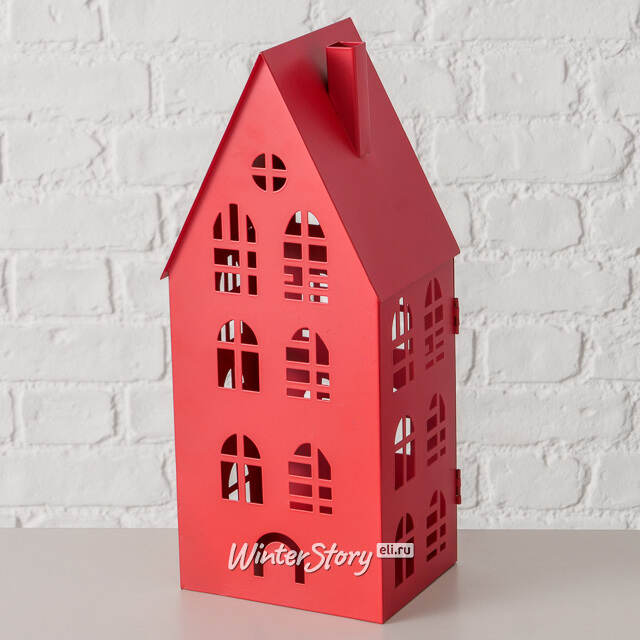 Набор подсвечников - домиков Belfast 13-38 см красный, 3 шт Boltze