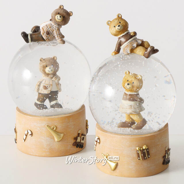 Снежный шар Медвежата: Winter Dreamers 18 см Boltze