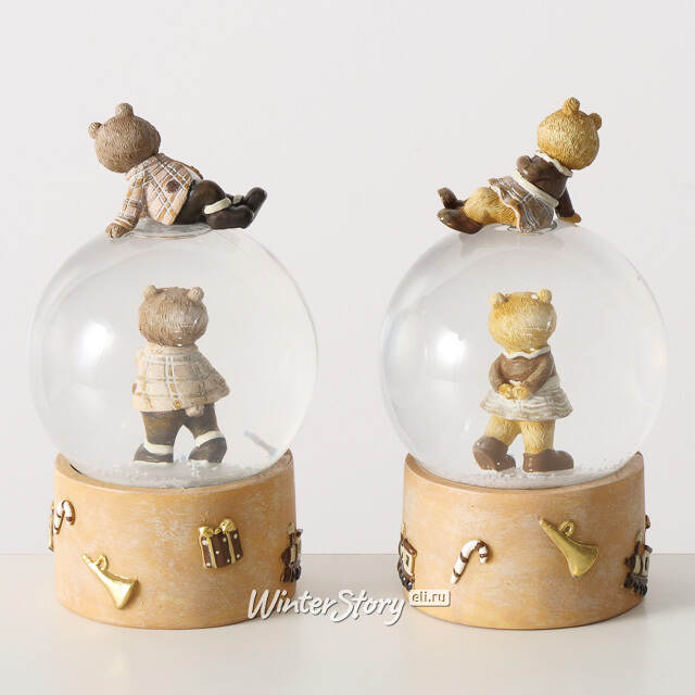 Снежный шар Медвежата: Winter Dreamers 18 см Boltze