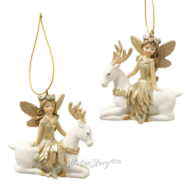 Елочная игрушка Фея Элисса с Олененком 7 см Boltze