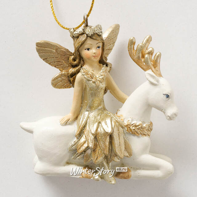 Елочная игрушка Фея Элисса с Олененком 7 см Boltze