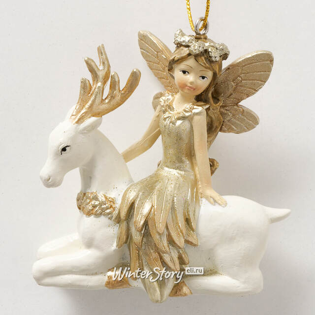 Елочная игрушка Фея Элисса с Олененком 7 см Boltze