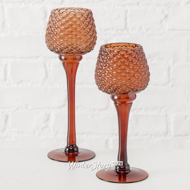 Набор стеклянных подсвечников-бокалов Atono 26 см, 2 шт Boltze