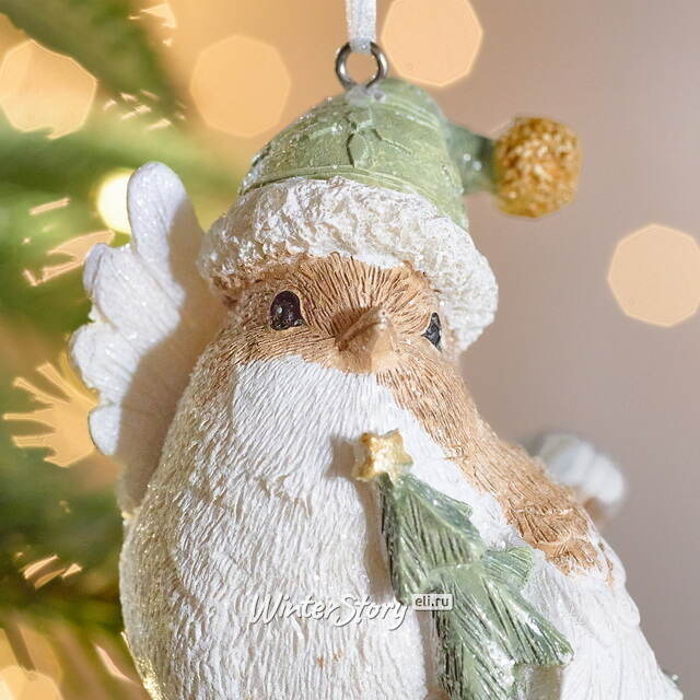 Елочная игрушка Птичка Ману с елочкой 8 см Boltze (Больтце)