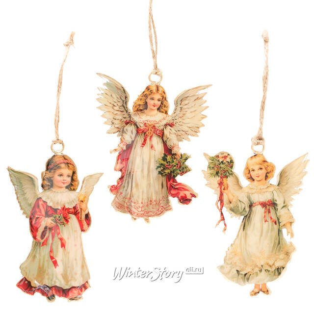 Набор елочных игрушек Ангелы Сагранэль - Christmas Derbyshire 11 см, 3 шт Boltze