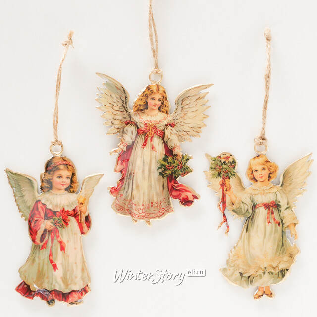 Набор елочных игрушек Ангелы Сагранэль - Christmas Derbyshire 11 см, 3 шт Boltze