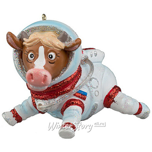 Елочная игрушка Бык Герман - Покоритель Космоса 7 см, подвеска Holiday Classics