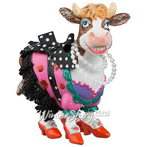 Елочная игрушка Корова Вивьен - Кутюрье из Парижа 8 см, подвеска Holiday Classics