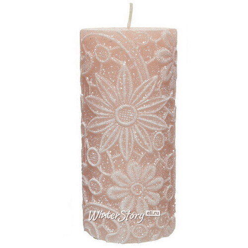 Декоративная свеча Jardin de Flores 15*7 см, розовая Kaemingk