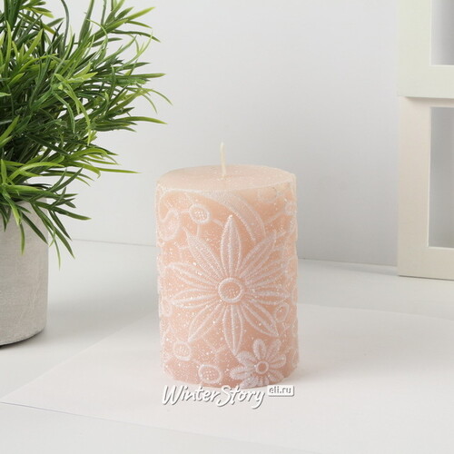 Декоративная свеча Jardin de Flores 10*7 см, розовая Kaemingk