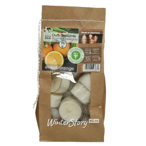 Набор ароматических чайных свечей Verte: Sweet Orange 4 см, 18 шт Kaemingk