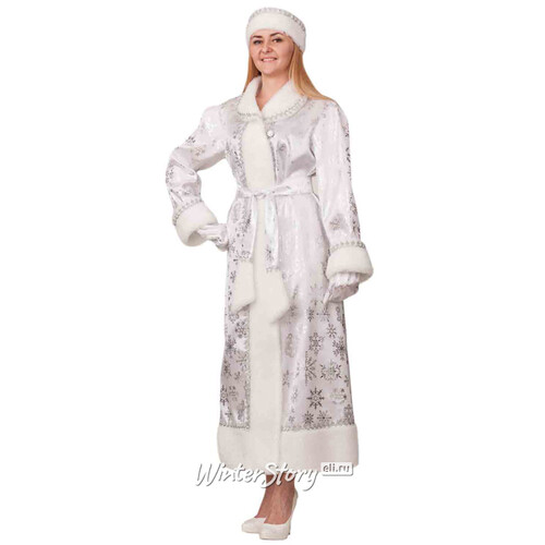 Карнавальный костюм для взрослых Снегурочка Белоснежка, 46 размер Батик