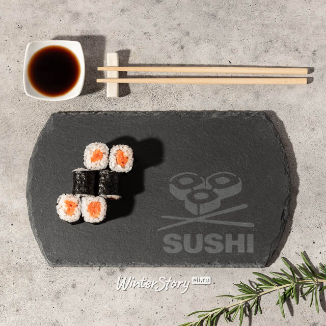 Набор для суши и роллов 30*18 см, 4 предмета, сланец Koopman