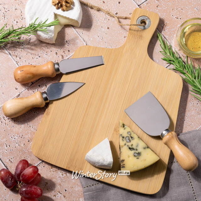 Набор для сыра Конте: доска + 3 ножа, 26*19 см Koopman