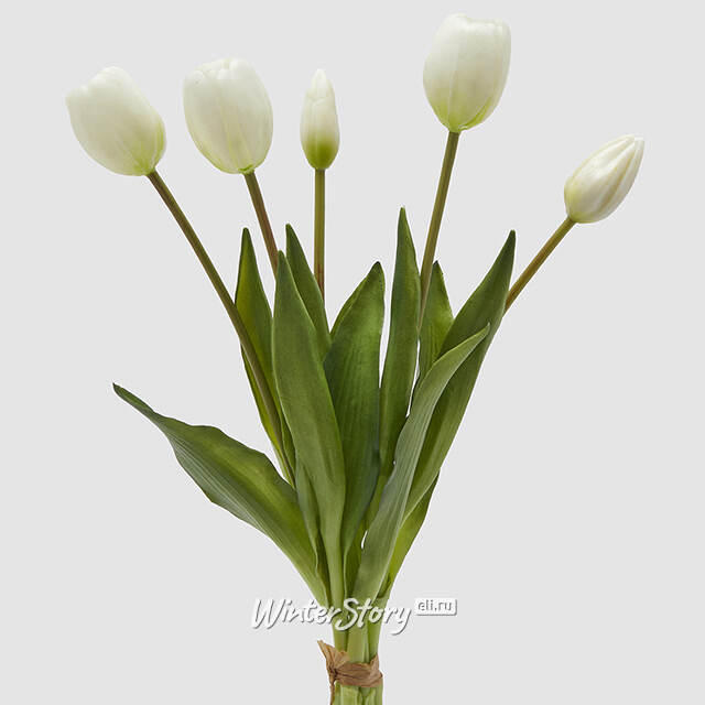 Силиконовые тюльпаны Vanilla Cream 5 шт, 40 см EDG