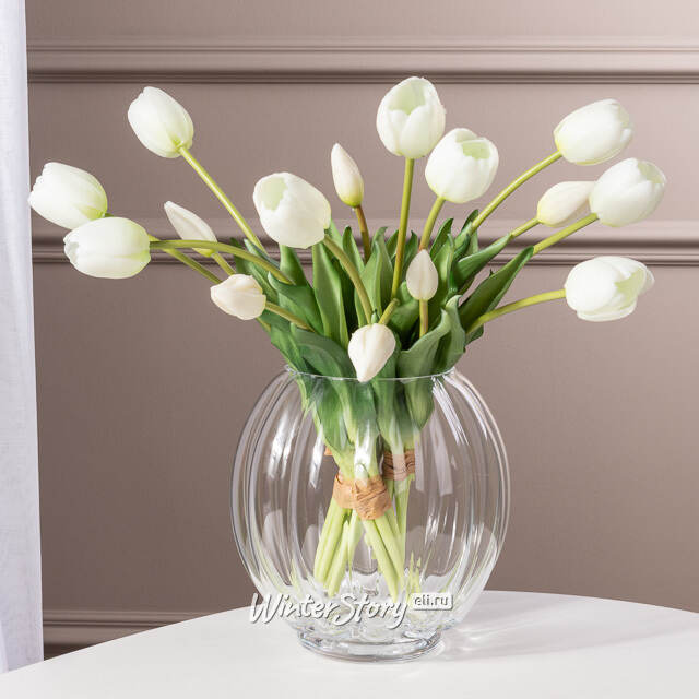 Силиконовые тюльпаны Vanilla Cream 5 шт, 40 см EDG