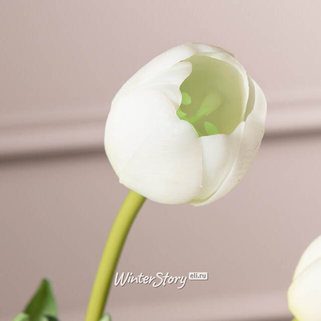 Силиконовые тюльпаны Vanilla Cream 5 шт, 40 см EDG