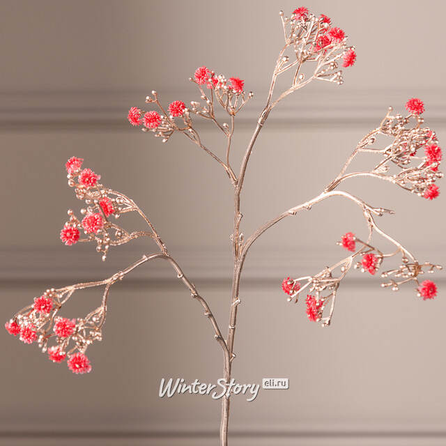 Искусственная ветка Гипсофила Floral Veil 68 см красная EDG