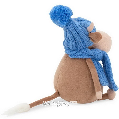 Мягкая игрушка Бычок Яшка 20 см в синем шарфике и шапочке Orange Toys