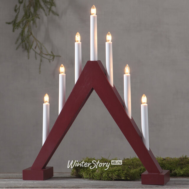 Семисвечник рождественский Trill 47*40 см красный Star Trading