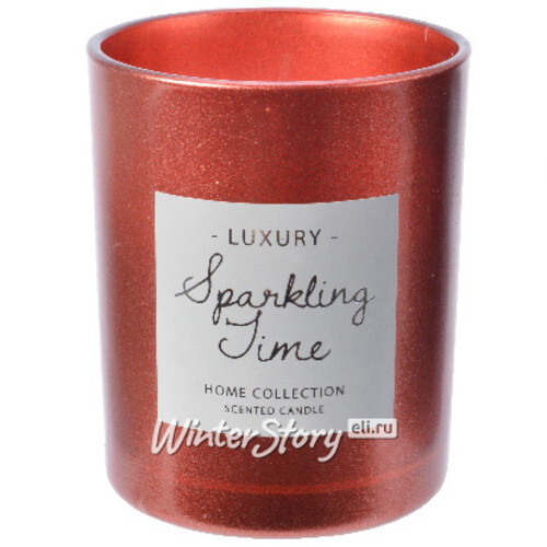 Ароматическая свеча в стакане Sparkling Time - Christmas Punch 8.5 см красная Kaemingk